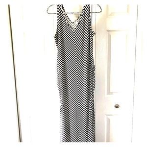 Old Navy black & white striped maternity dress
